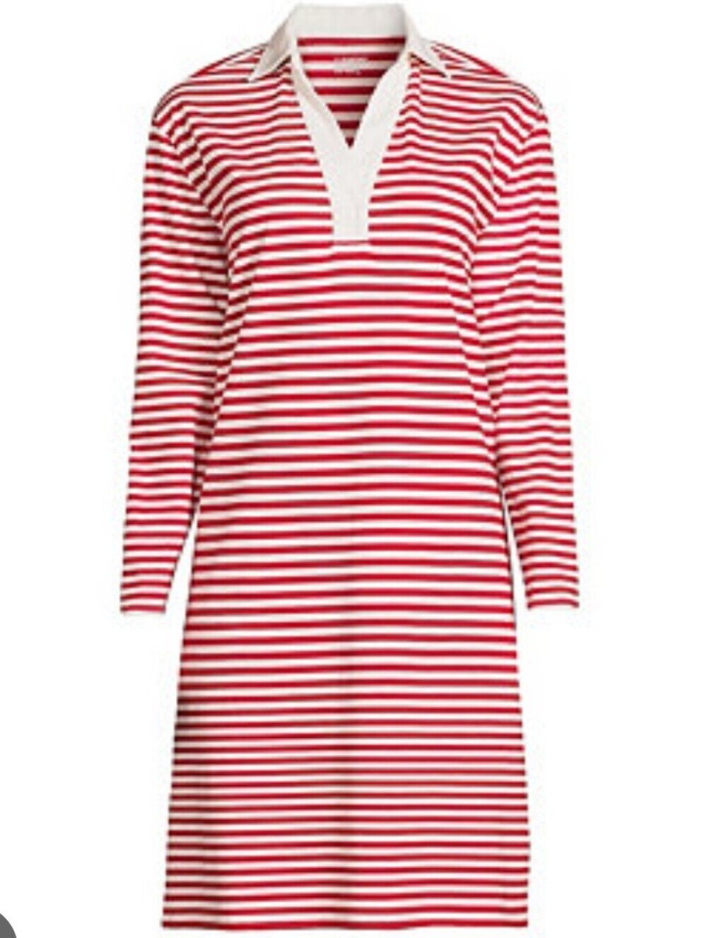 Lands End Red Striped T-Shirt Dress